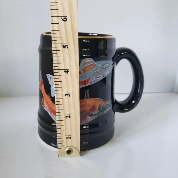 Banaux Canada Large Black Ceramic Fisherman's Coffee  mug. - Picture 8 of 8